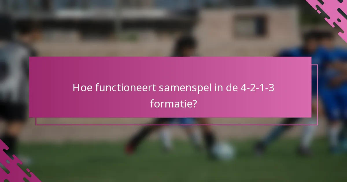 Hoe functioneert samenspel in de 4-2-1-3 formatie?