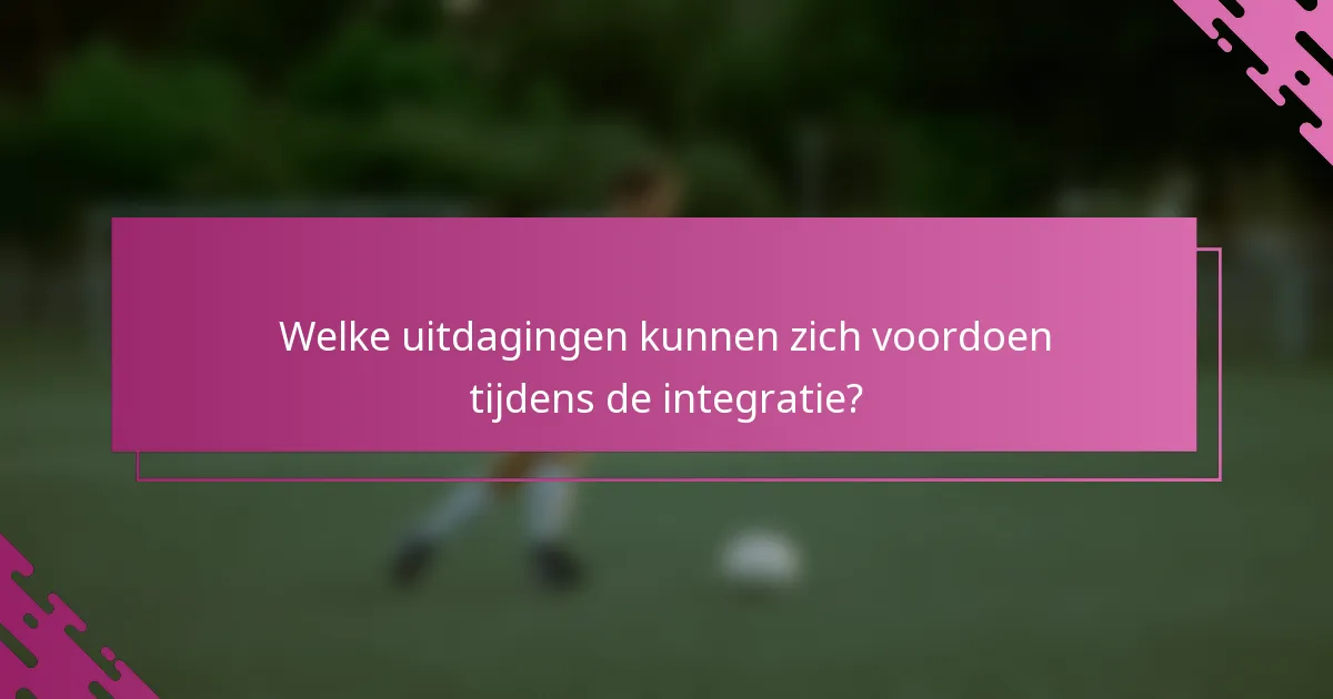 Welke uitdagingen kunnen zich voordoen tijdens de integratie?